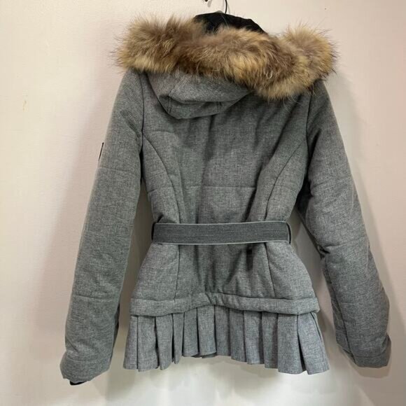 Lapin House Girls Winter Coat Faux Fur Hood Belted Quilted Jacket Size 14 - Picture 2 of 8